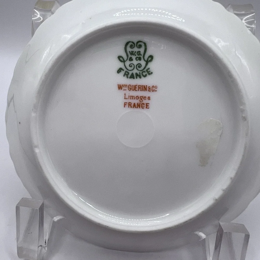 Vtg Haviland Limoges France Hand Plate Painted Pink Roses & Green Leaves 4